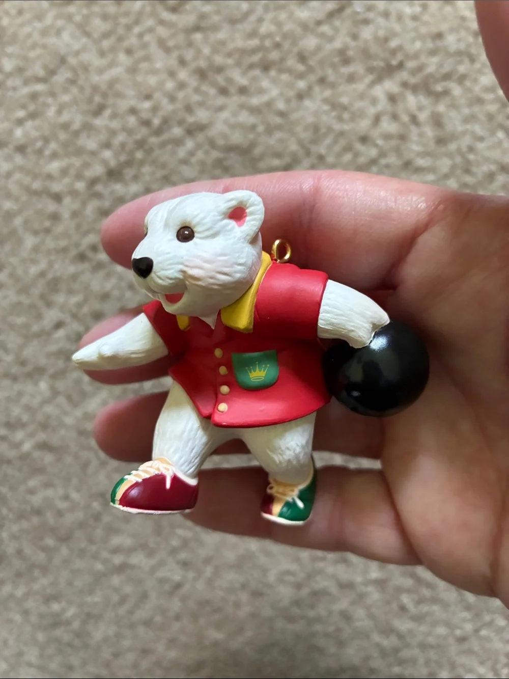 1998 Hallmark Keepsake Ornament Polar Bowler Christmas Tree Ornament